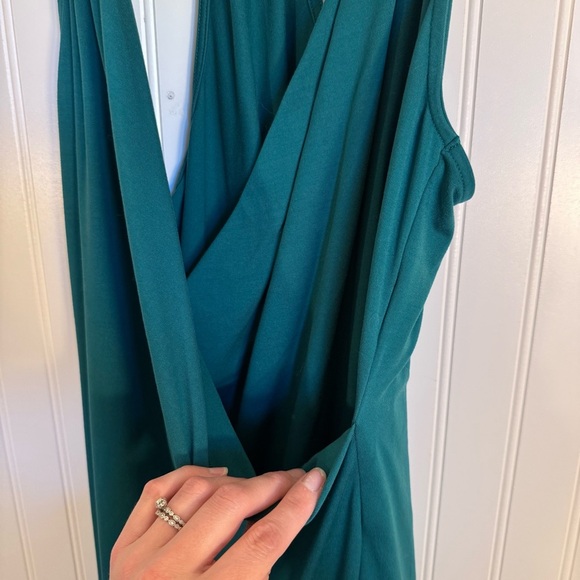 Lolë Teal Wrap Racer Back Casual Dress Women’s Size Medium - Picture 3 of 9